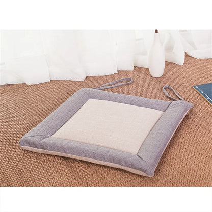 DecorBites™ Linen Seat Cushion: Comfortable Non-slip Chair Pad with Strap