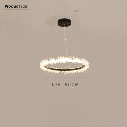 DecorBites™ Gold Crystal Ring Chandelier for Living Room and Restaurant Décor