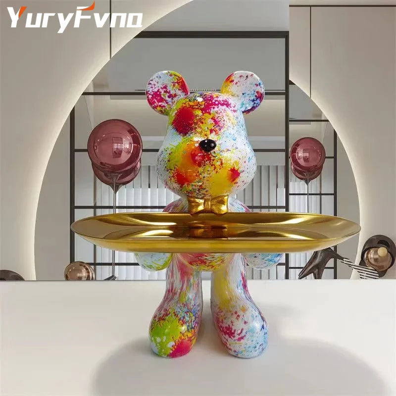 DecorBites™ Graffiti Bear Statue Ornament for Modern Home Decor
