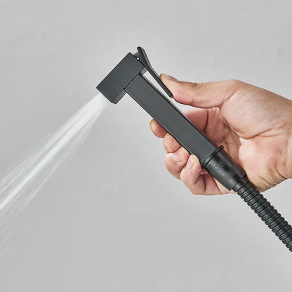 DecorBites™ Brass Bidet Faucet Single Cold Water Black Toilet Sprayer Valve Jet Set