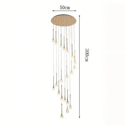 Modern Crystal Pendant Light With Adjustable Height