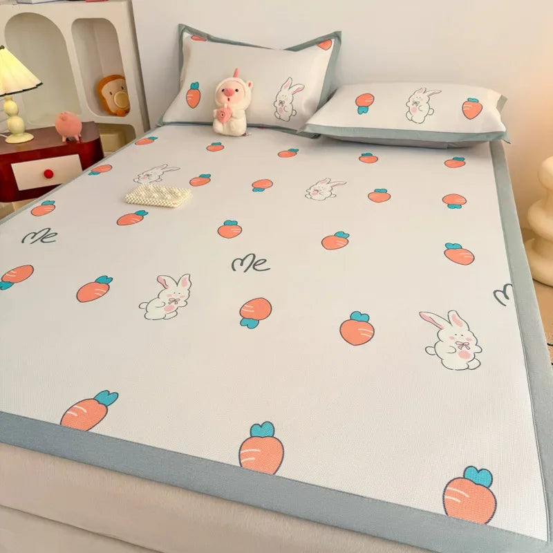DecorBites™ Antibacterial Pattern Mat Set | Skin-Friendly & Soft Mattress | Summer Air Conditioning