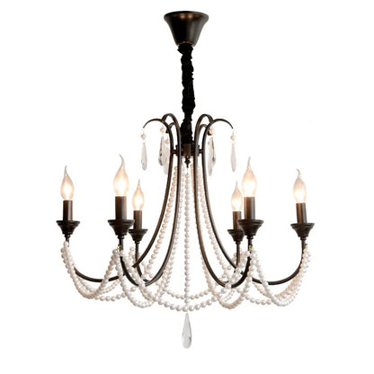 DecorBites™ Black E14 Candle Chandelier: French Living Room Pendant Lighting for Home Decor
