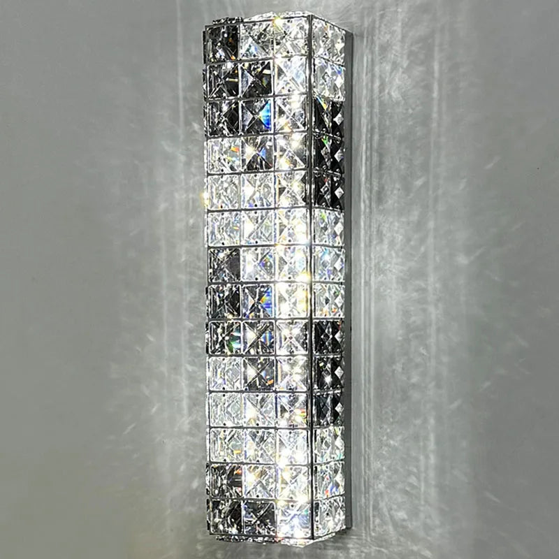 DecorBites™ Crystal Mosaic Wall Lamp: Elegant LED Lighting for Living Room, Bedroom, and Hotel Lobby