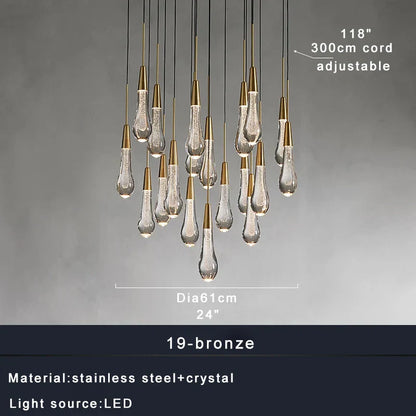 Lámparas colgantes de techo de cristal DecorBites™ para comedor, iluminación decorativa de lujo para vestíbulo