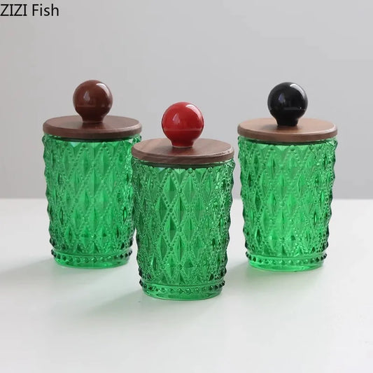 DecorBites™ Ceramic Ball Storage Jar with Walnut Lid for Jewelry and Accessories