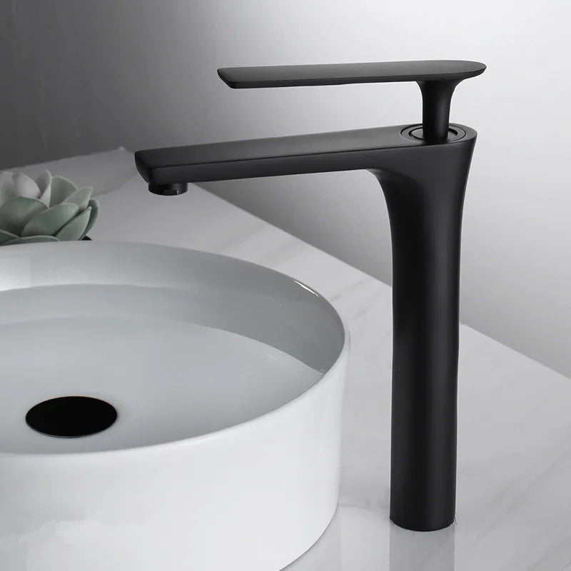 DecorBites™ Brushed Gold Brass Basin Faucet Cold Hot Water Mixer Sink Tap Black/Chrome