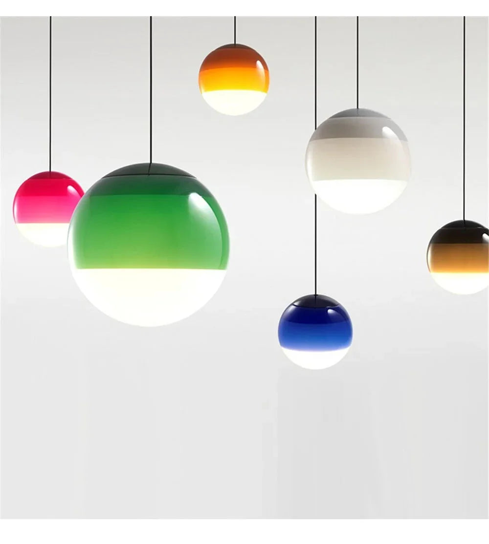 Nordische Minimalistische Farbverlauf-Glas-Kuppel-Hängeleuchten Restaurant Café Kinderzimmer Schaufenster-Dekoration LED-Licht