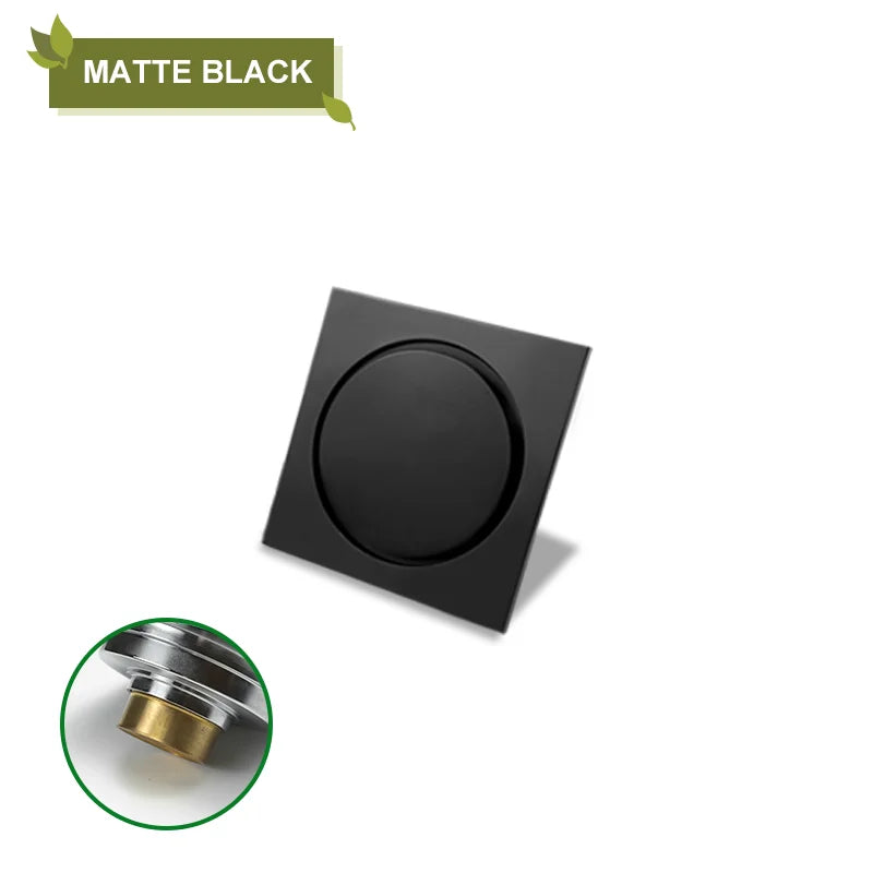 مصرف أرضية دش مربع من النحاس من DecorBites™ للمطبخ والحمام، مقاوم للحشرات والروائح