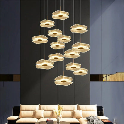 DecorBites™ Lotus Leaf Chandelier: Modern Nordic Design for Living Room, Bedroom, Attic.