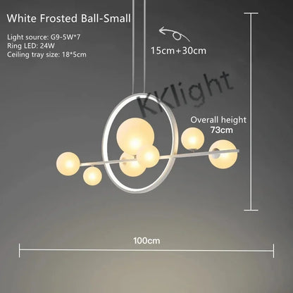 DecorBites™ Glass Bubble Chandelier: Modern Nordic LED Pendant Lighting for Dining Room & Kitchen