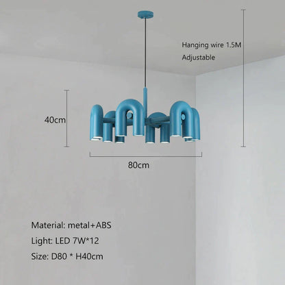 DecorBites™ LED Macaron Pendant Chandelier - Modern U Shape Hanging Lamp