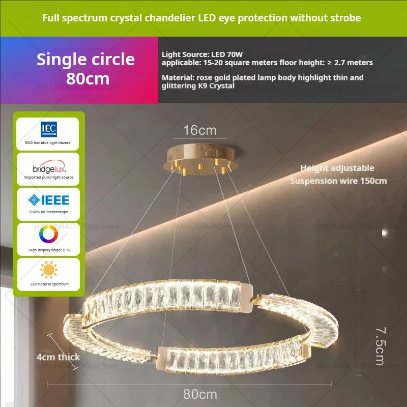 DecorBites™ Light Luxury Crystal Chandelier for Elegant Living & Dining Atmosphere