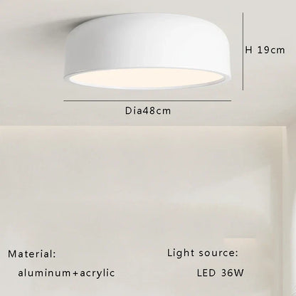 Lámpara de techo LED redonda minimalista italiana DecorBites™ en blanco y negro para dormitorio