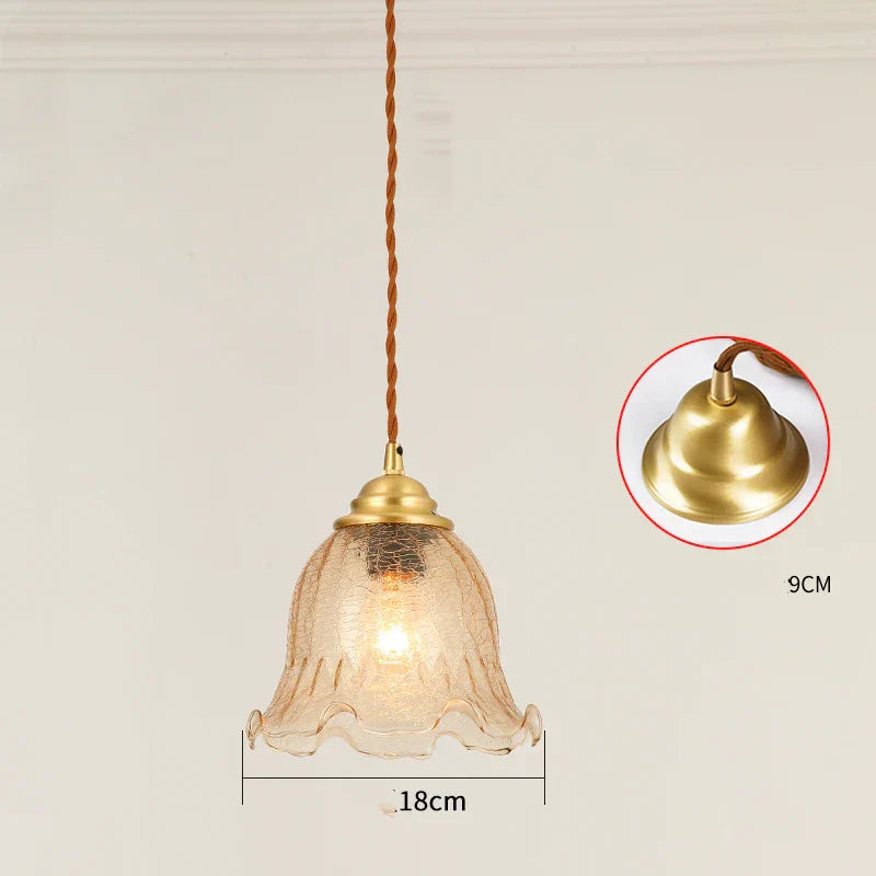 DecorBites™ Glass LED Pendant Lamp: Modern Copper Nordic Indoor Lighting for Home, Coffee, Bedroom & Living Room