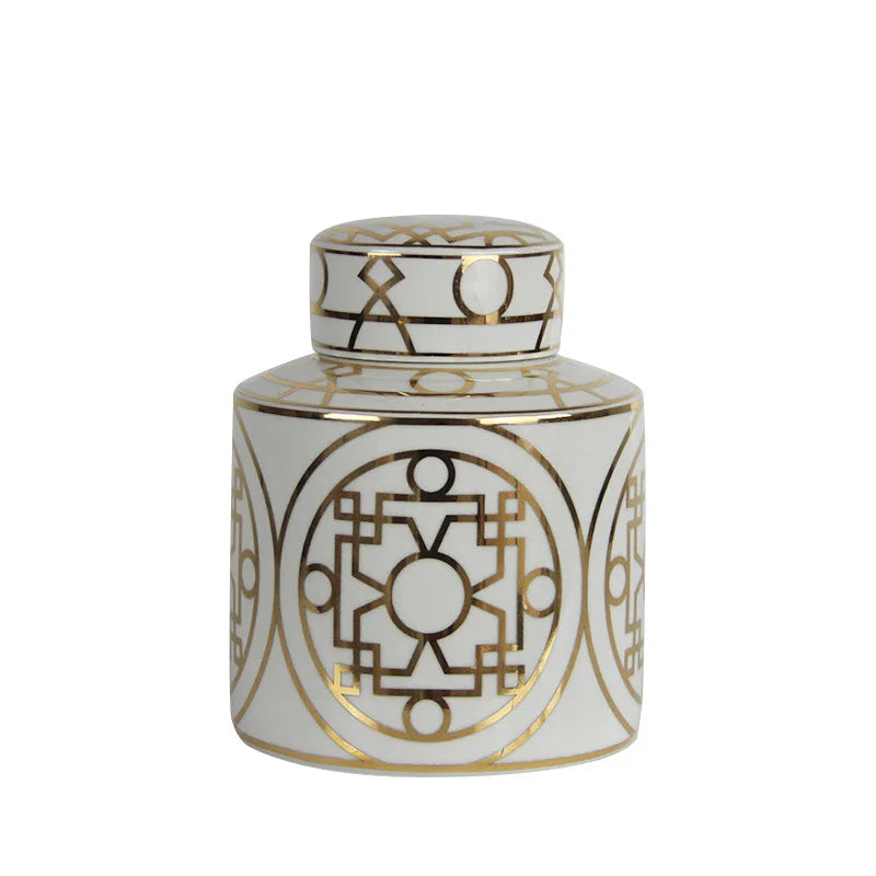 Decorbites™ Goldkorn-Keramik-Zylinder-Speichergefäß Vintage-Vase Taschentuchbox Ornamente
