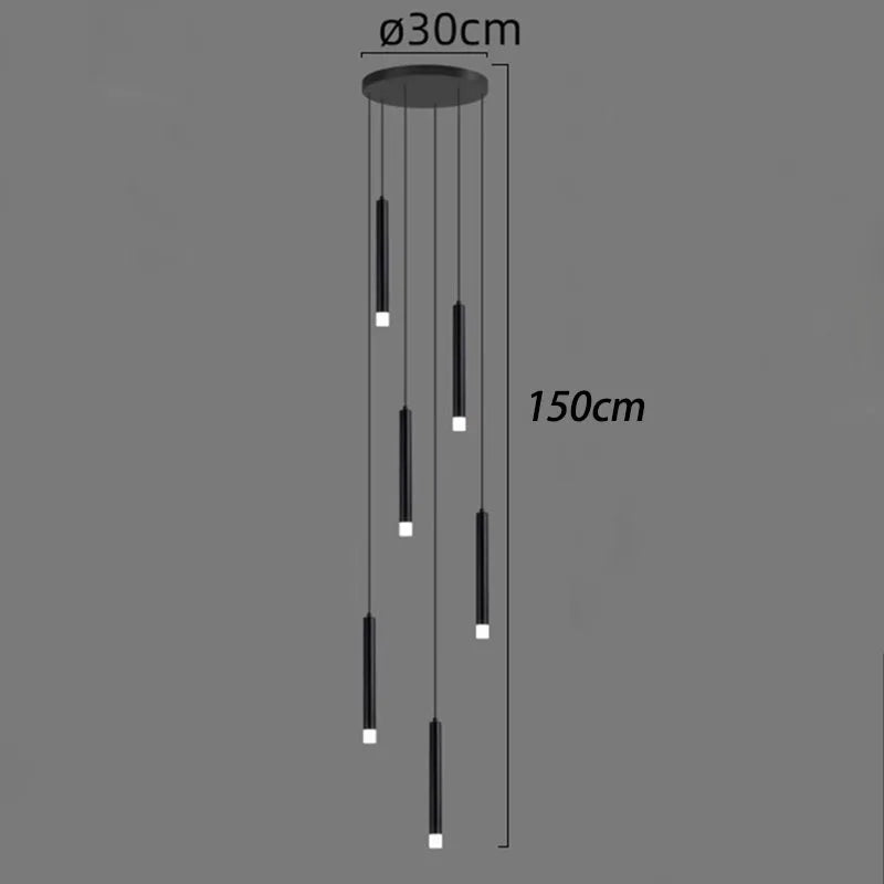 DecorBites™ LED Staircase Chandeliers: Modern Pendant Light Lamps for Living Room Decor