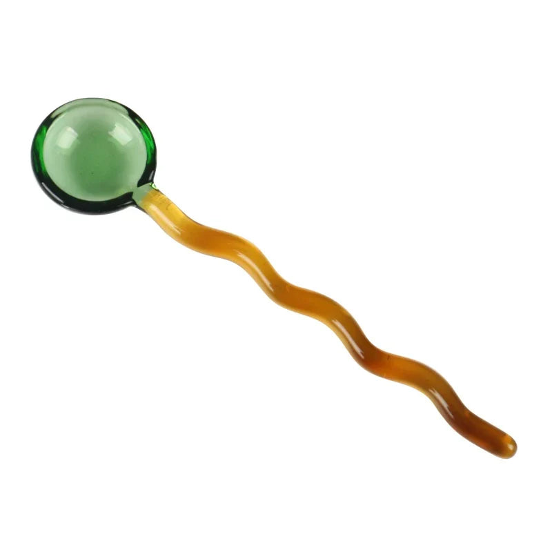 DecorBites™ Glass Spoon Coffee Stirring Rod for Home Cafe, Dessert Jam Scoop