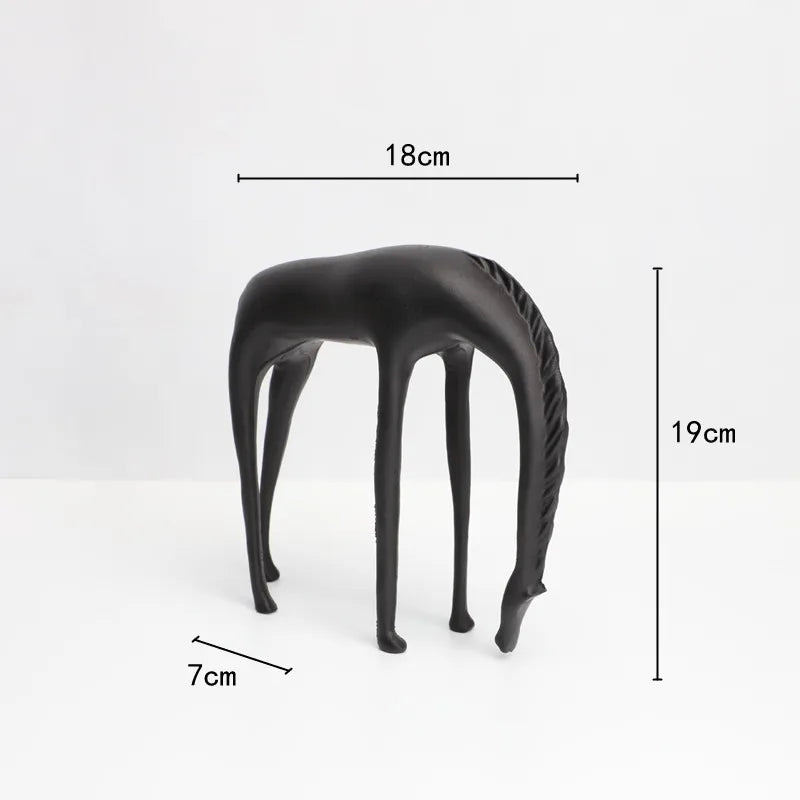 DecorBites™ Abstract Horse Iron Sculpture - Metal Animal Figurine for Home Decor