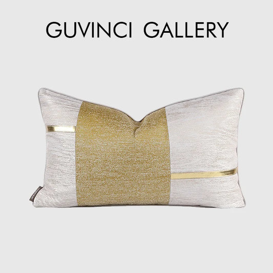 Fundas de almohada lumbar DecorBites™ de satén dorado esmerilado - Fundas de cojín de sofá de lujo