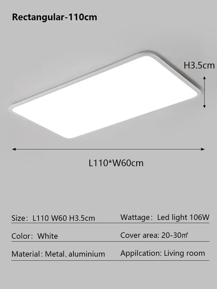 DecorBites™ LED Ceiling Light: Nordic Style Ultra Thin Square Lamp for Living Room and Bedroom