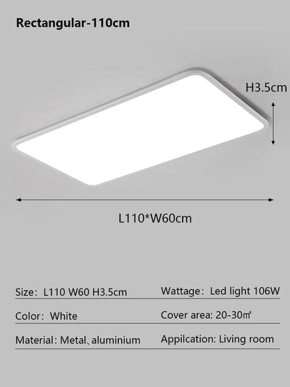 DecorBites™ LED Ceiling Light: Nordic Style Ultra Thin Square Lamp for Living Room and Bedroom