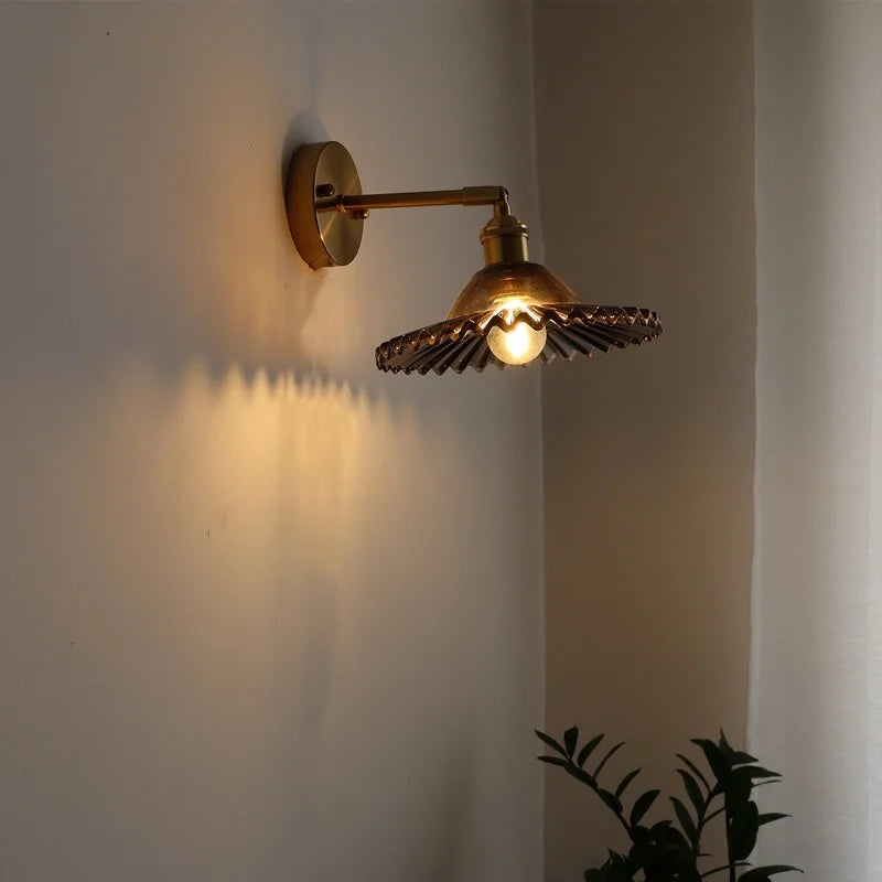 DecorBites™ LED Green Glass Wall Light for Home Decor, Japanese Style, Bedroom, Living Room