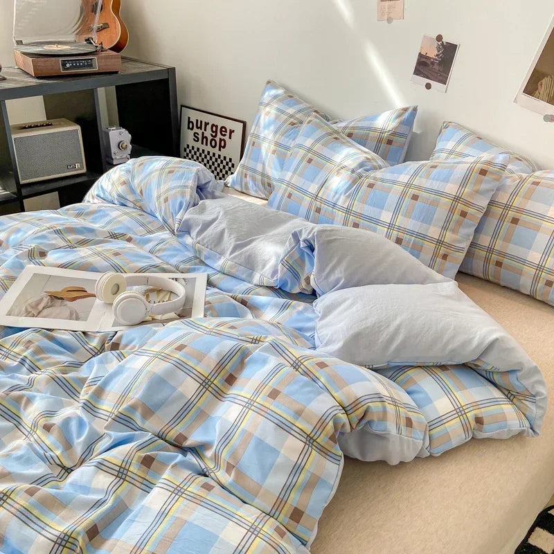 Check Cotton Duvet Set