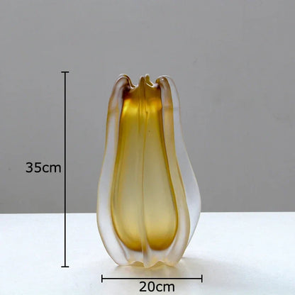 DecorBites™ Carambola Glass Vase: Stylish Floral Table Decoration & Room Accent