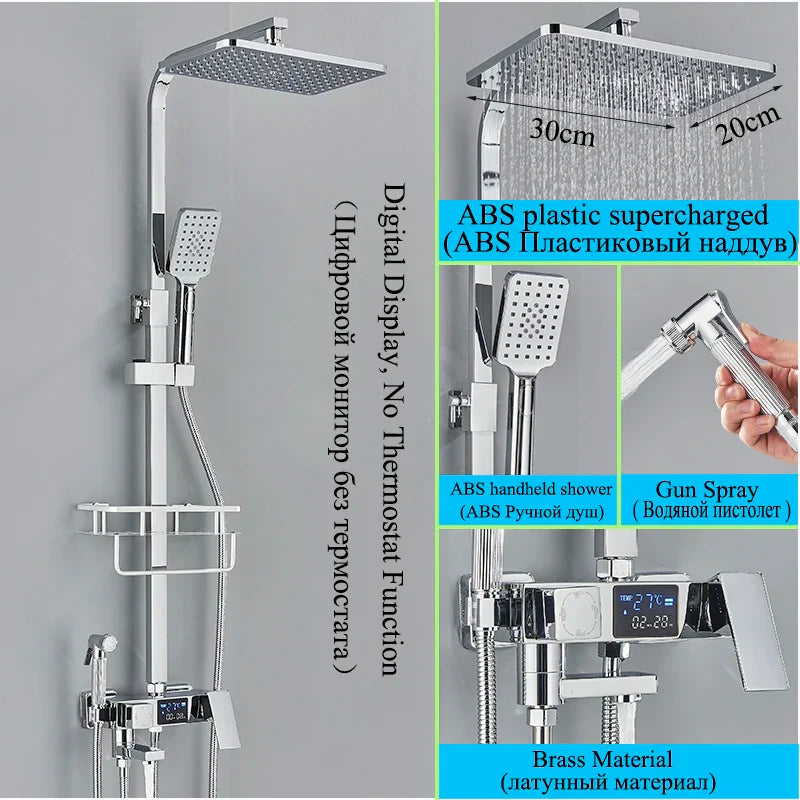 DecorBites™ Digital Thermostatic Shower Faucet Set with Bidet Sprayer