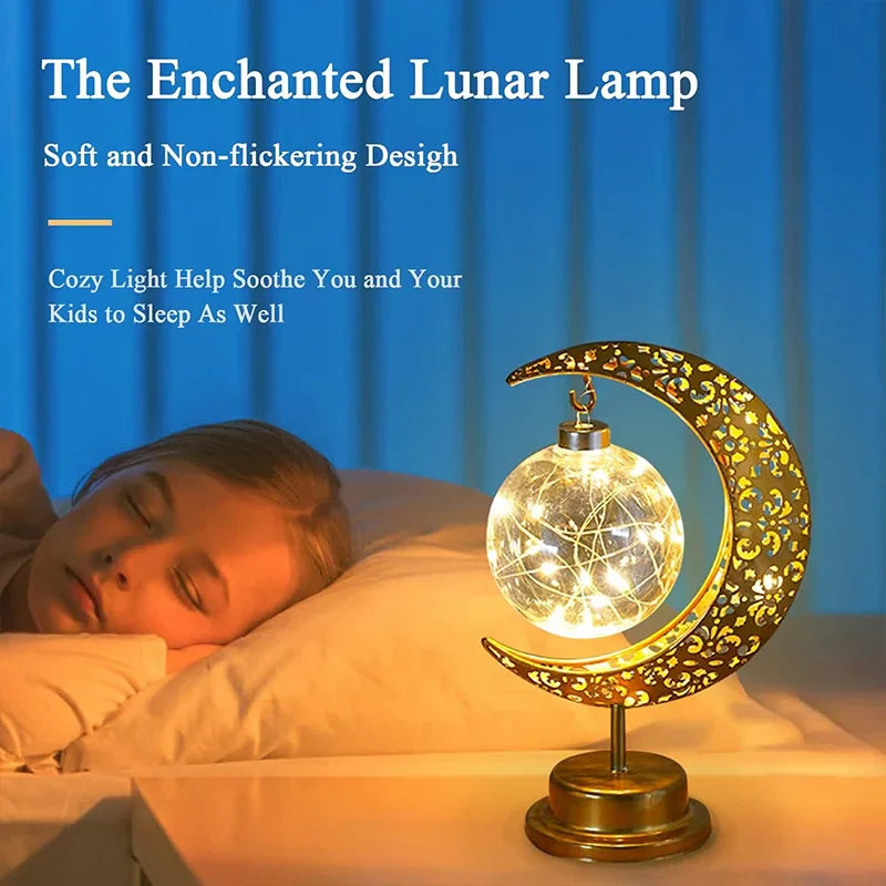DecorBites™ LED Ramadan Moon Star Night Light Table Lamp for Eid Decoration