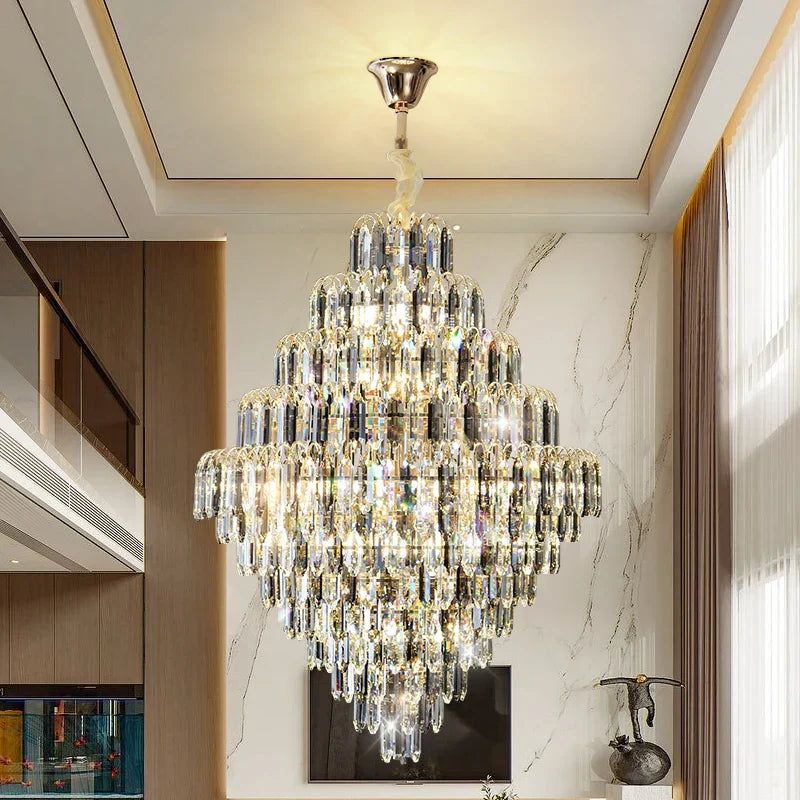 DecorBites™ Designer LED Crystal Chandelier for Luxury Villas, Hotels & Restaurants