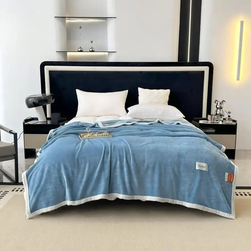 Manta de franela acogedora DecorBites™ para siesta - Color sólido