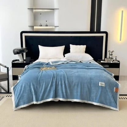 Manta de franela acogedora DecorBites™ para siesta - Color sólido