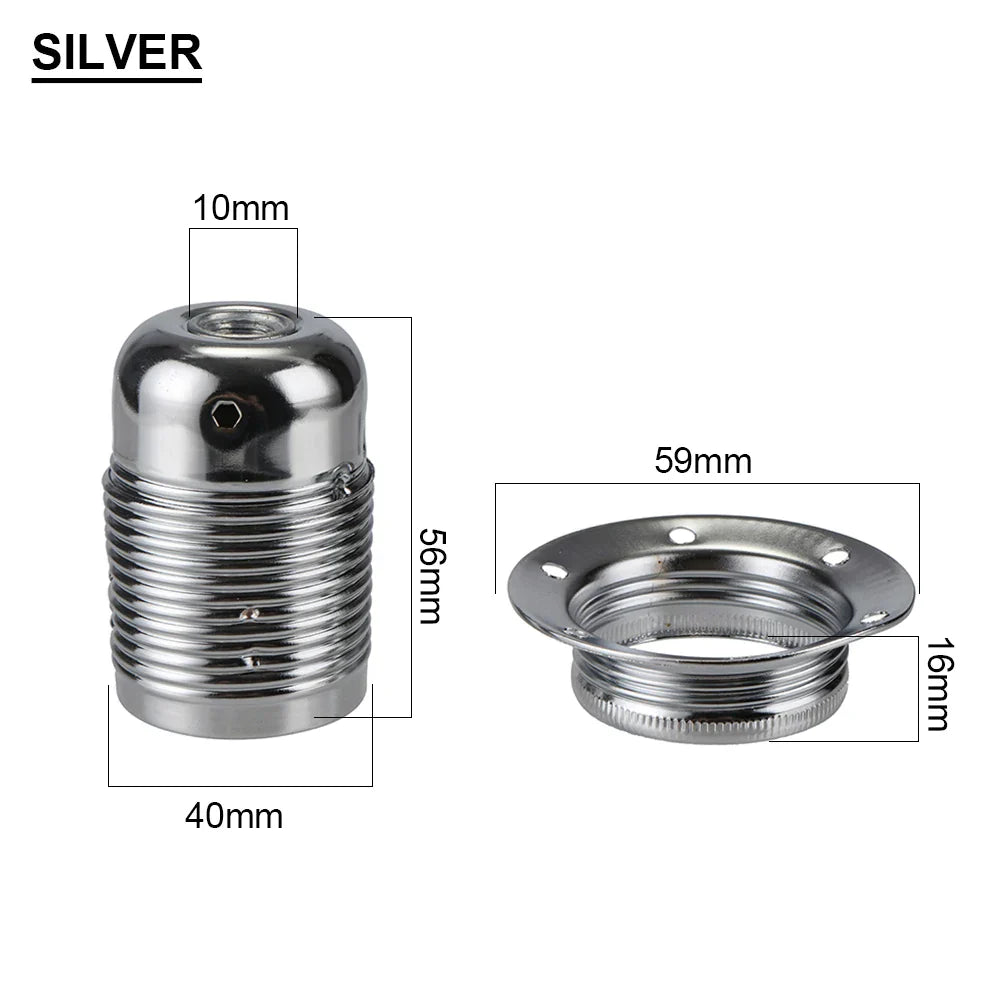 DecorBites™ Industrial Metal Lamp Base Holder E26 E27 Light Sockets for Pendant Shade