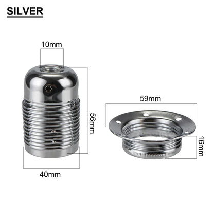 DecorBites™ Industrial Metal Lamp Base Holder E26 E27 Light Sockets for Pendant Shade