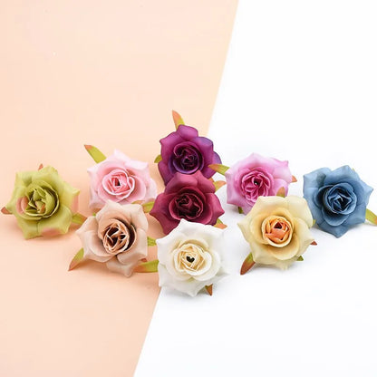 DecorBites™ Artificial Silk Roses Head Set for Wedding Home Decor DIY Wreath & Christmas