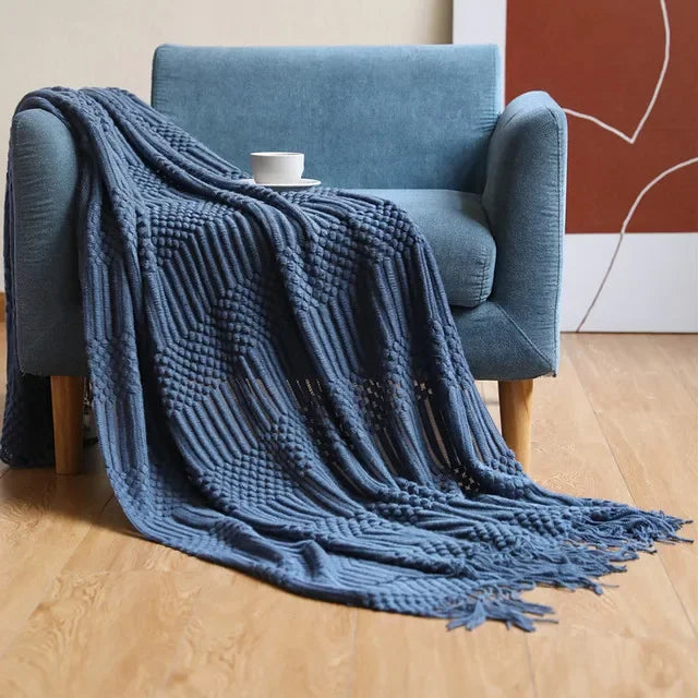 Pineapple Knit Throw Blanket