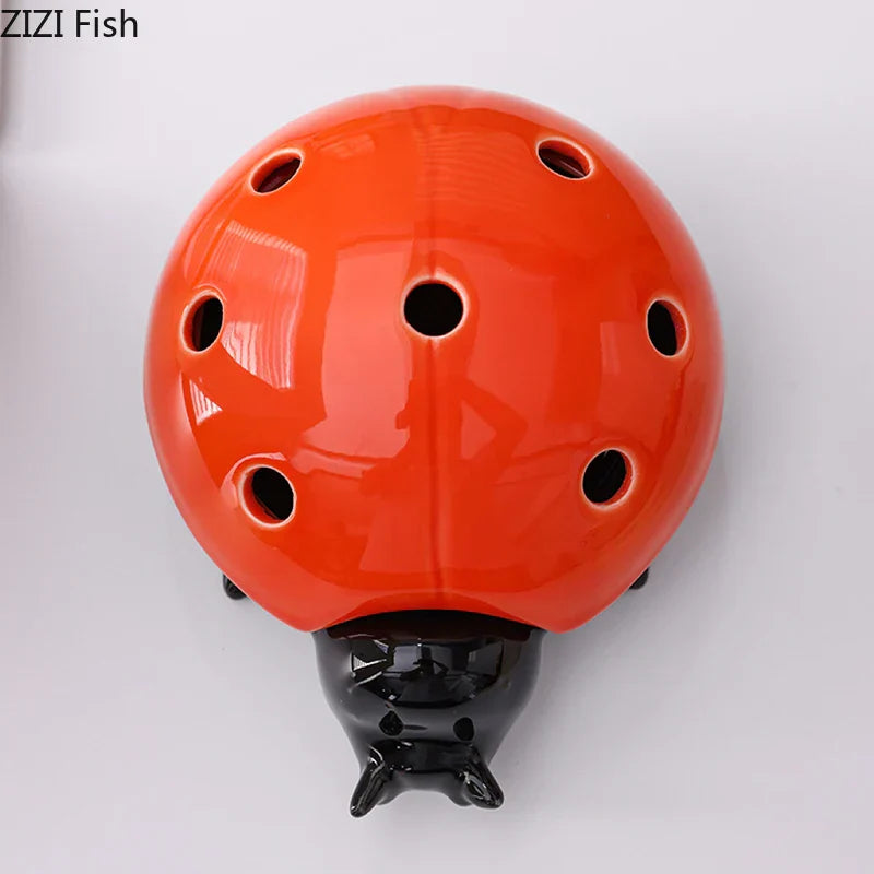 DecorBites™ Ladybug Ceramic Ashtray - Windproof Desk Decoration & Smoking Accessory