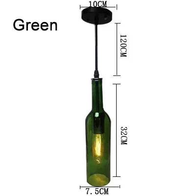 Nordic Glass Beer Bottle Pendant Light