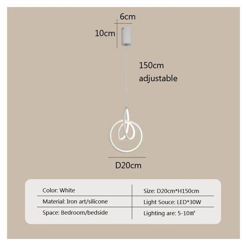 DecorBites™ LED Bedside Pendant Light Modern Decor Chandelier for Bedroom Living Room