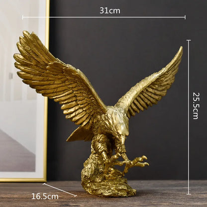 DecorBites™ Golden Eagle Resin Sculpture Falcon Home Decor Figurine