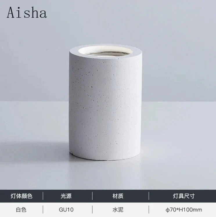 Foco empotrable LED redondo de cemento DecorBites™: Foco de techo minimalista para sala de estar y pasillo