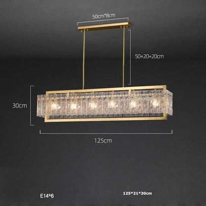 DecorBites™ Dimmable LED Copper Glass Chandelier for Living Room