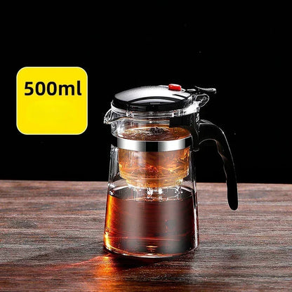 DecorBites™ Glass Tea Kettle with Infuser for Brewing Tea and Herbal Drinks