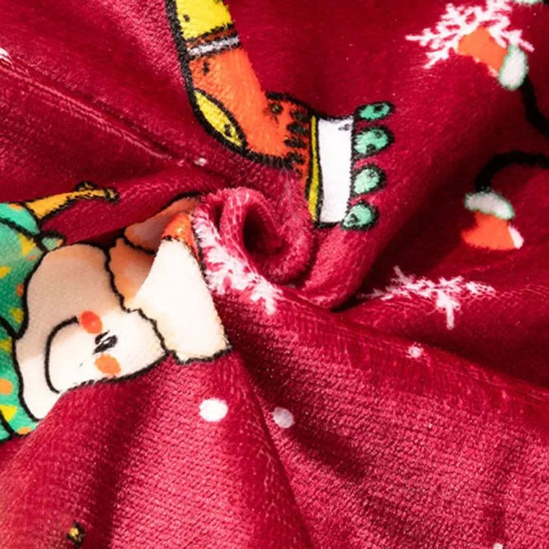 Decobites Santa Claus Flannel Blanket: Soft Lambswool Warmth Throw for Christmas Home Decor