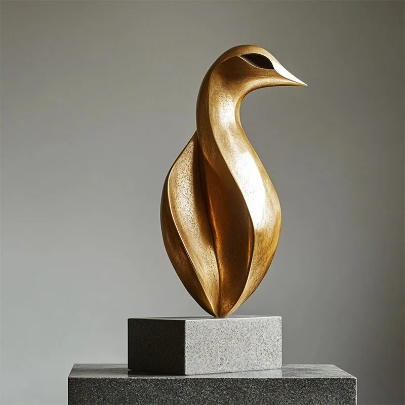 DecorBites™ Golden Geometric Resin Sculpture: Hollowed-out Tree Holes Twisted Statue Home Decor