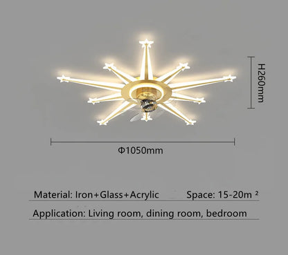 DecorBites™ 2023 Modern Chandelier Ceiling Fan Lights for Living Room Bedroom Upscale Decor