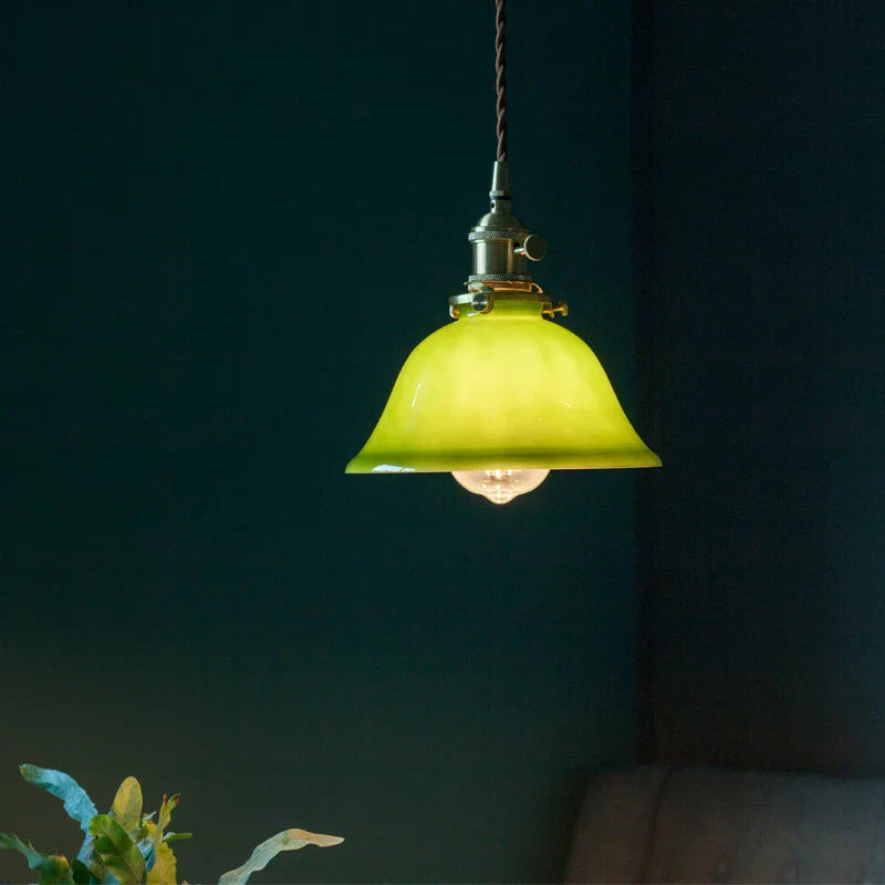 Luces colgantes LED de vidrio verde Decorbites™: Lámpara colgante de estilo vintage japonés-americano
