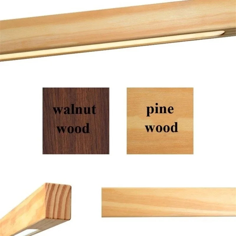 DecorBites™ Dimmable Wooden Pendant Lamp: Long Strip Minimalist Hanging Indoor Lighting